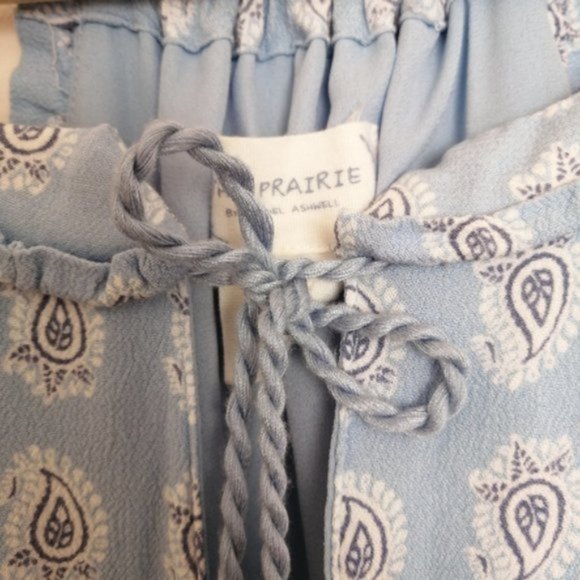 The Prairie Blue and White Strapless Maxi Dress - Picture 5 of 14